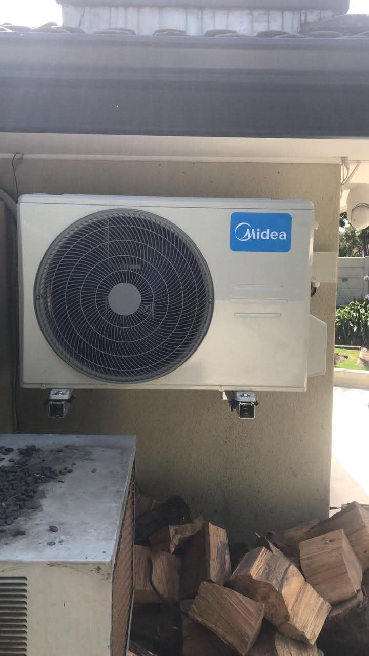 Midea outdoor unit at a patio
